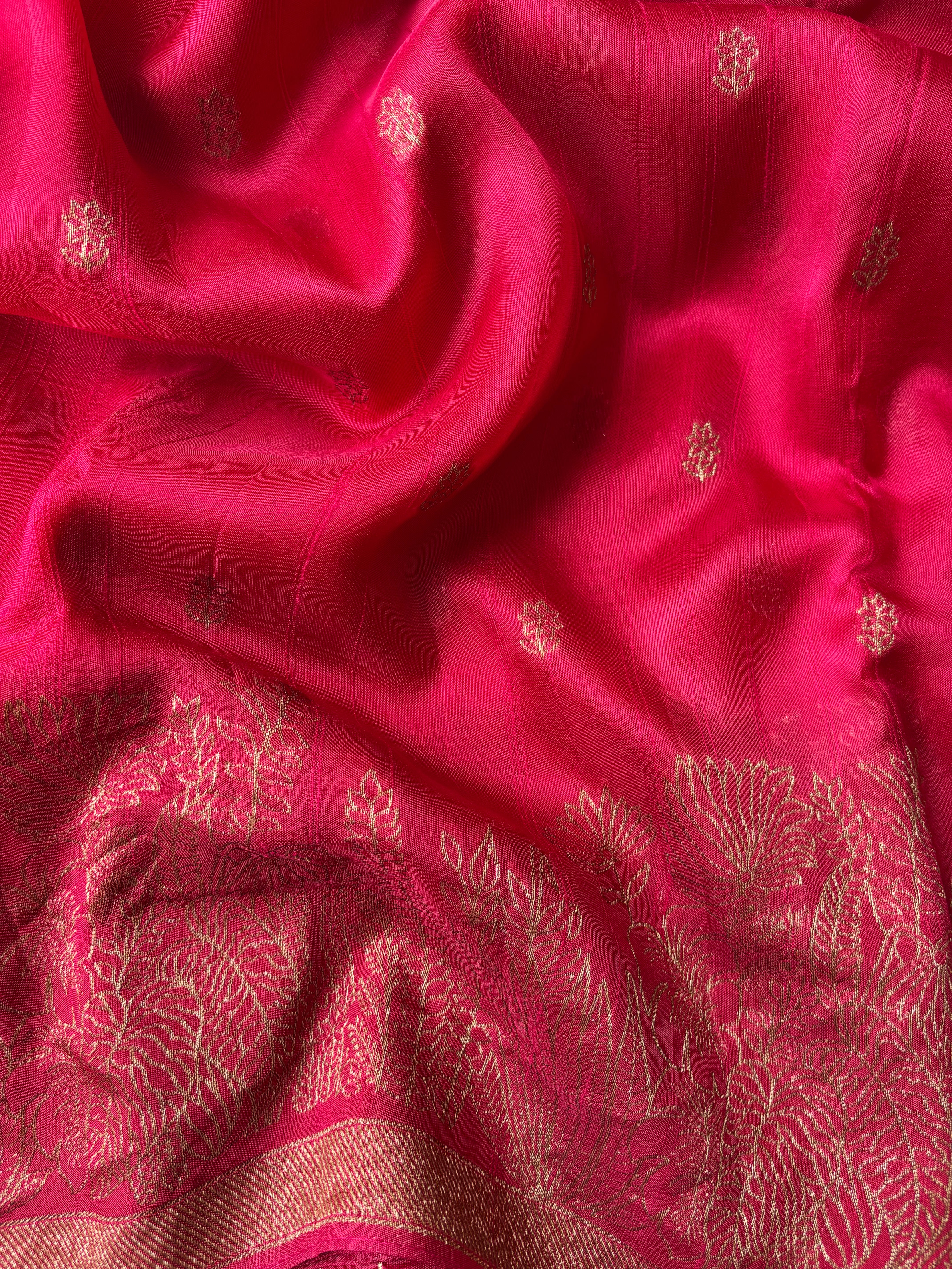 Red Blended Raw Silk Saree
